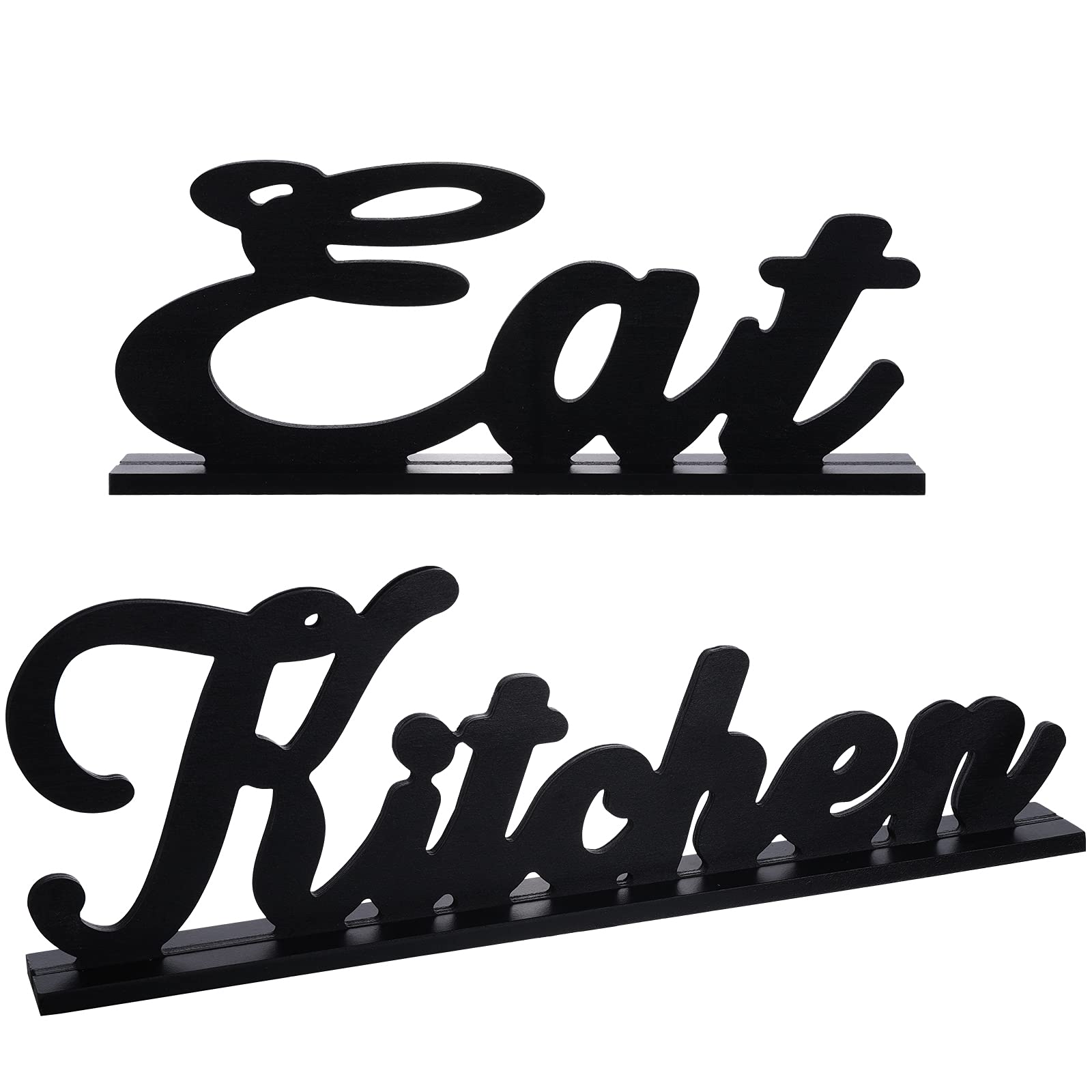 Amazon.com: Jetec 2 Pieces Wooden Kitchen Signs Eat and Kitchen